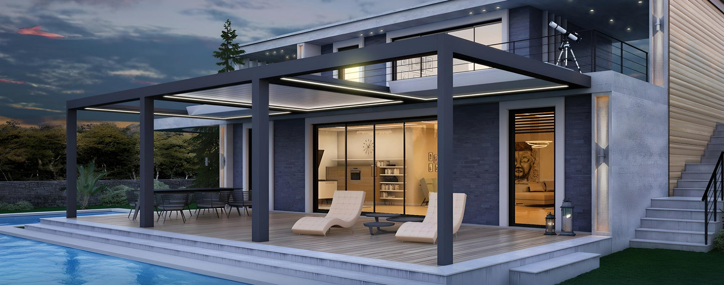 Retractable Roof Open Air Pergola
