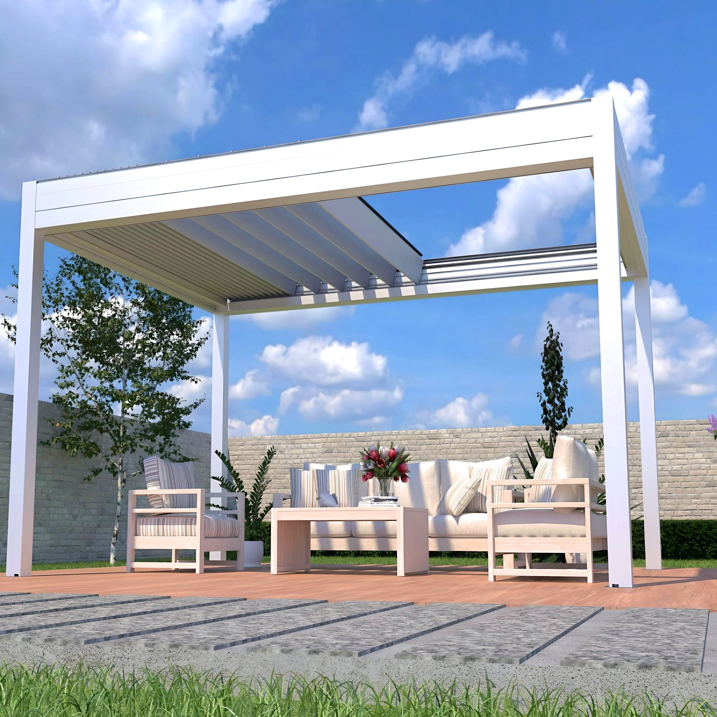 Retractable Roof Open Air Pergola