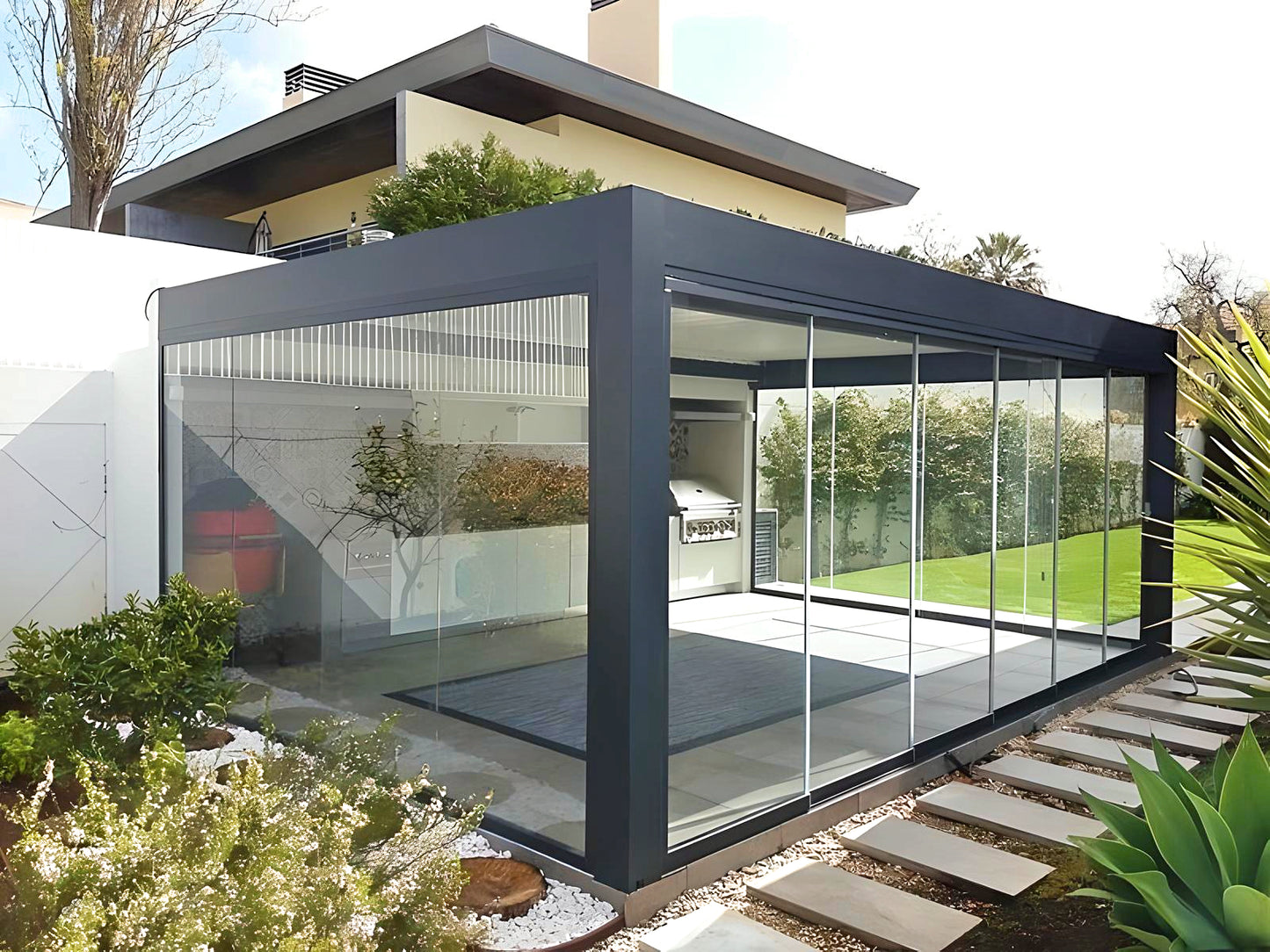 Glass Walls Pergola