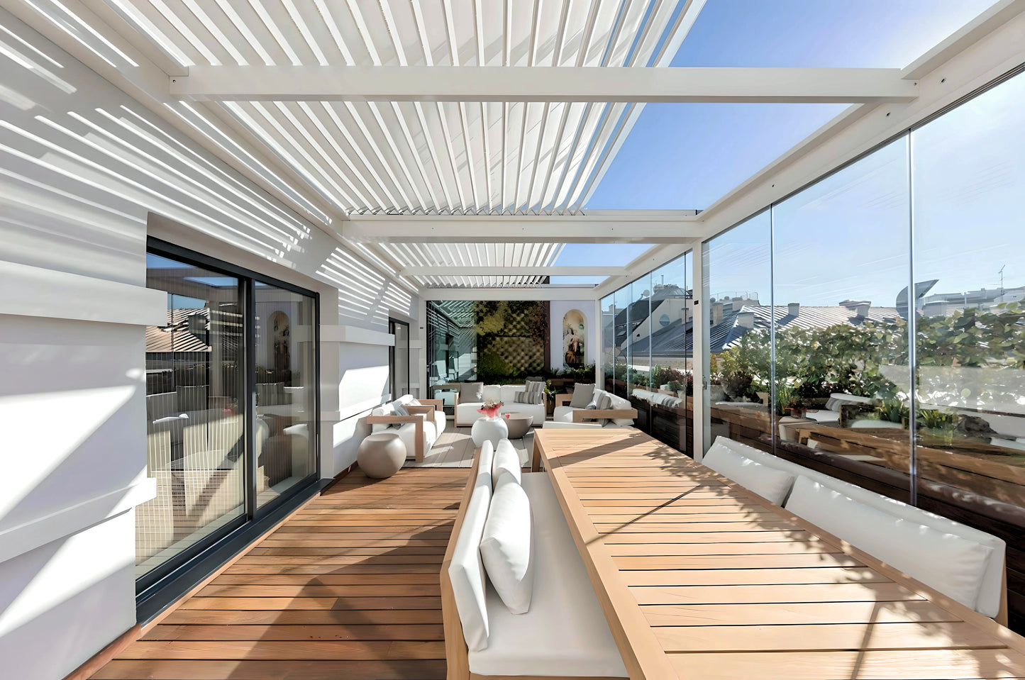 Retractable Roof Open Air Pergola